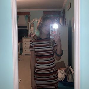 Forever 21 Striped Short-Sleeved Dress